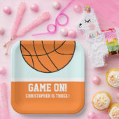 Basketball 3rd Birthday Papieren Bordje (Feest)