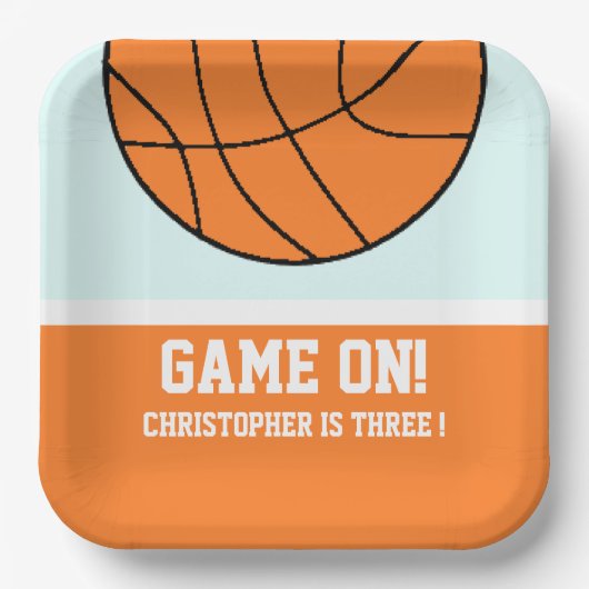 Basketball 3rd Birthday Papieren Bordje (Voorkant)