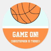 Basketball 3rd Birthday Ronde Sticker (Voorkant)