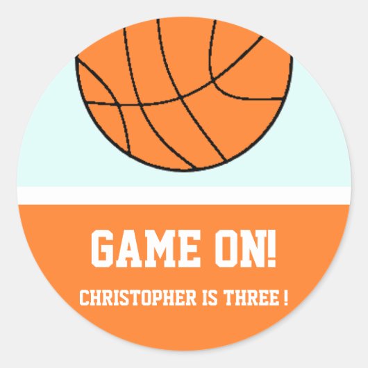 Basketball 3rd Birthday Ronde Sticker (Voorkant)