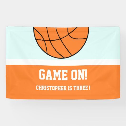 Basketball 3rd Birthday Spandoek (Horizontaal)