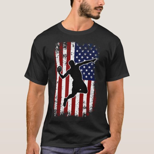Basketball, 4 juli, Verenigde Staten Amerikaanse T-shirt (Voorkant)