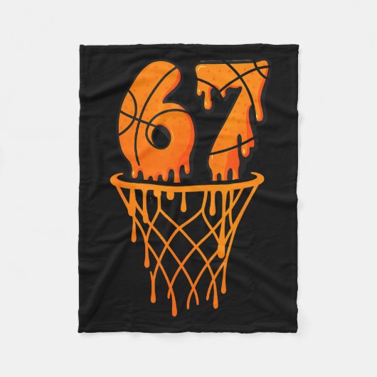 Basketball 67 Meme Funny Six Seven Gen Alpha Drip  Fleece Deken (Voorkant)