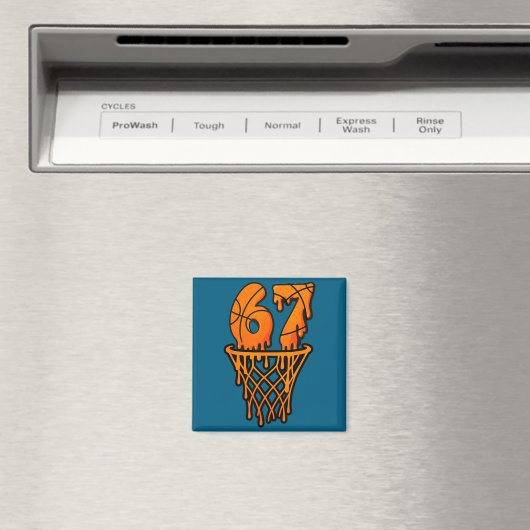 Basketball 67 Meme Funny Six Seven Gen Alpha Drip  Magneet (Insitu (Vaatwasser))