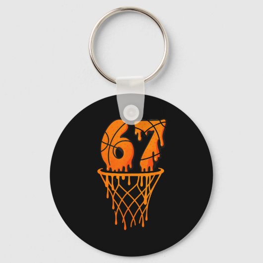 Basketball 67 Meme Funny Six Seven Gen Alpha Drip  Sleutelhanger (Voorkant)