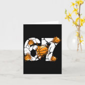 Basketball 67 Six Seven 6 7 Kids Funny Gen Alpha M Kaart (Gele Bloem)