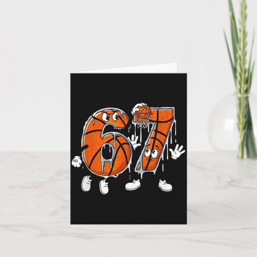 Basketball 67 Six Seven Cool Meme 6 7 Funny Drip N Kaart (Voorkant)