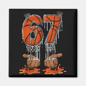 Basketball 67 Six Seven Funny Gen Alpha Meme Drip  Magneet (Voorkant)