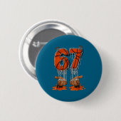 Basketball 67 Six Seven Funny Gen Alpha Meme Drip  Ronde Button 5,7 Cm (Voorkant /achterkant)
