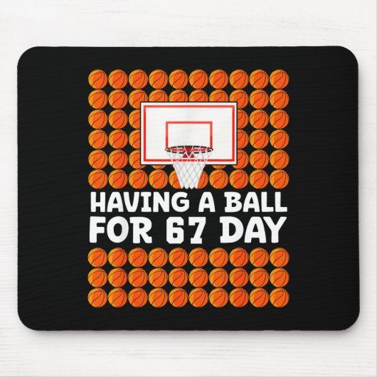 Basketball 67th Day Of School 67 Days Six Seven Me Muismat (Voorkant)