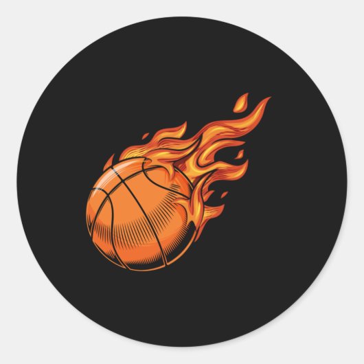 Basketball 8 ronde sticker (Voorkant)