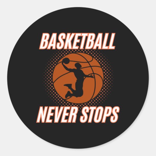 Basketball 9 ronde sticker (Voorkant)