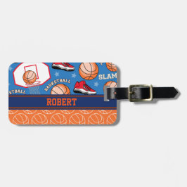 BASKETBALL - Aangepaste naam van Sportteam Bagagelabel