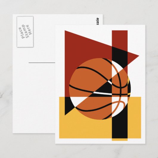 Basketball Abstract Briefkaart (Voorkant / Achterkant)