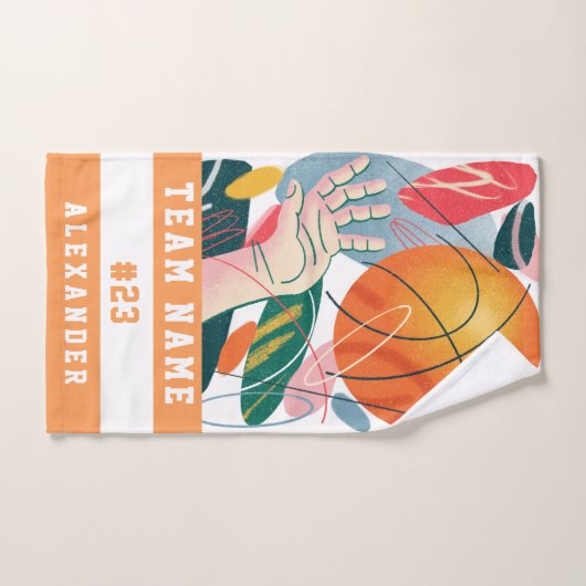 Basketball Abstract Design Team Player Name Number Handdoek (Handdoek)