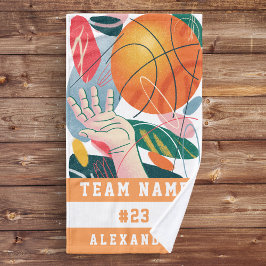 Basketball Abstract Design Team Player Name Number Handdoek