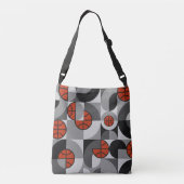 Basketball Abstracte geometrische kunst Crossbody Tas (Achterkant)