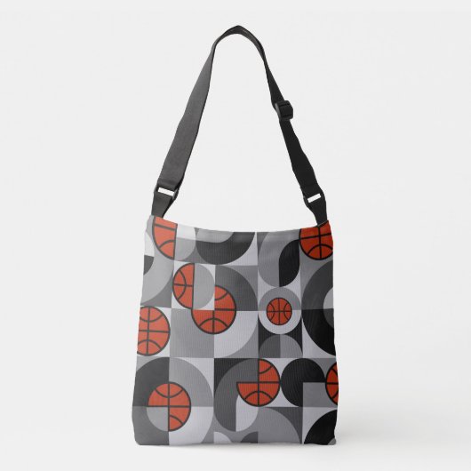 Basketball Abstracte geometrische kunst Crossbody Tas (Voorkant)