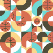 Basketball Abstracte geometrische kunst Sticker (Voorkant)