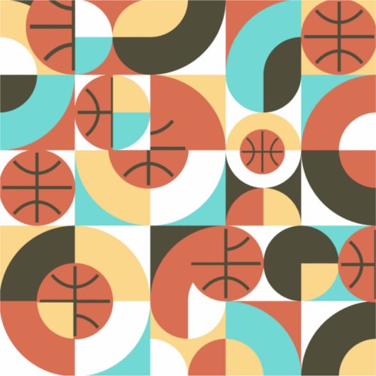Basketball Abstracte geometrische kunst Sticker (Voorkant)