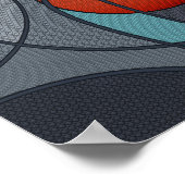 Basketball Abstracte kunstsamenstelling Poster (Hoek)