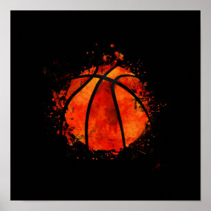 Basketball Abstracte waterverf Poster
