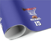 Basketball Add Your Name & Number Pop Art Cadeaupapier (Rol Hoek)