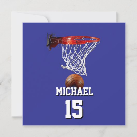 Basketball Add Your Name & Number Pop Art Kaart (Voorkant)