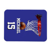 Basketball Add Your Name & Number Pop Art Magneet (Horizontaal)