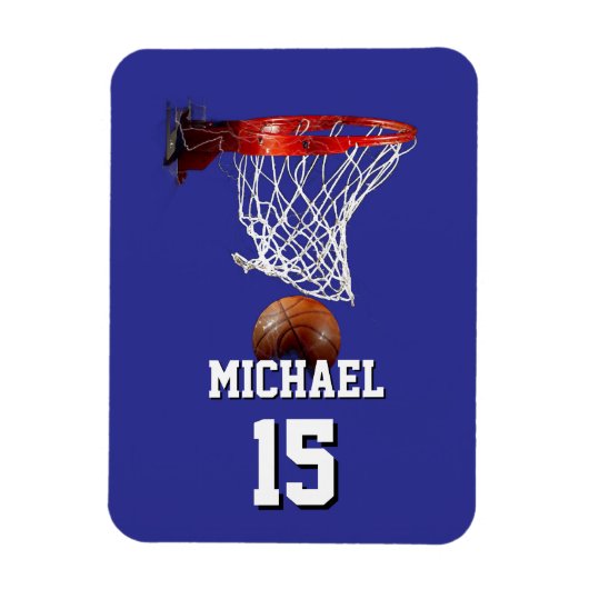Basketball Add Your Name & Number Pop Art Magneet (Verticaal)