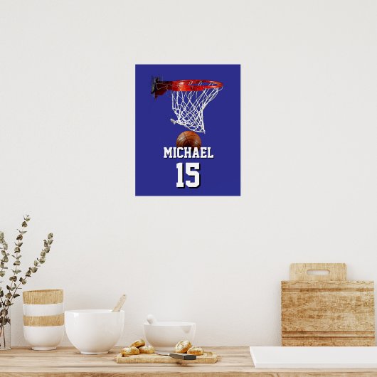 Basketball Add Your Name & Number Pop Art Poster (Keuken)