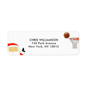 Basketball-adresetiketten voor kerstmis etiket
