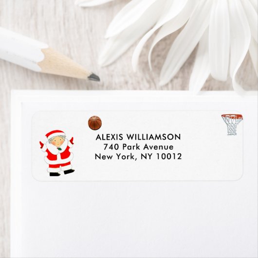 Basketball-adresetiketten voor kerstmis etiket (Insitu)