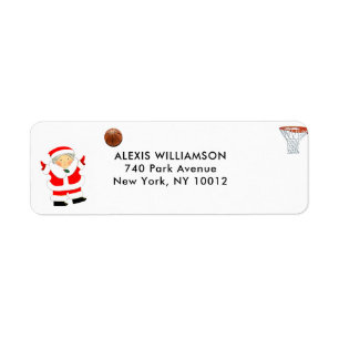 Basketball-adresetiketten voor kerstmis etiket