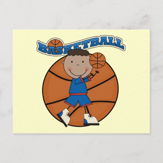 BASKETBALL African American Boy Tshirts and Gifts Briefkaart (Voorkant)