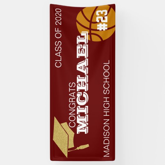 Basketball Afstuderen Banner Sign (Verticaal)
