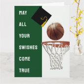 Basketball Afstuderen Card Kaart (Gele Bloem)