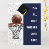 Basketball Afstuderen Card Kaart (Gele Bloem)