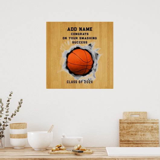 Basketball-Afstuderen-congraten Poster (Keuken)