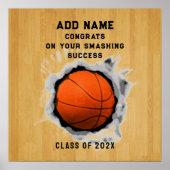 Basketball-Afstuderen-congraten Poster (Voorkant)