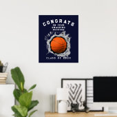 Basketball-Afstuderen-congraten Poster (Thuiskantoor)