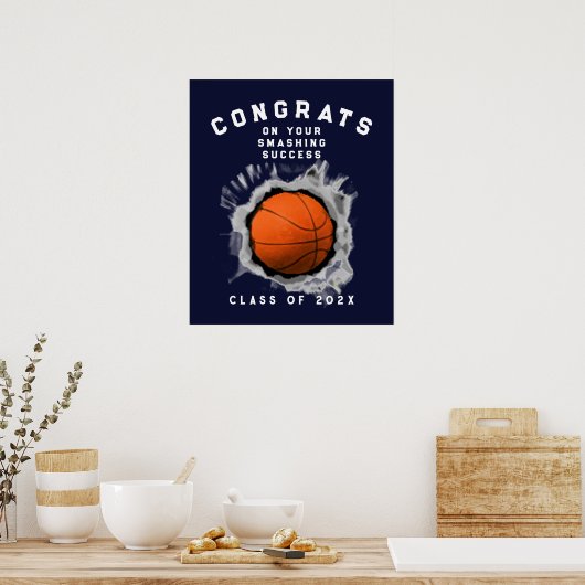 Basketball-Afstuderen-congraten Poster (Keuken)