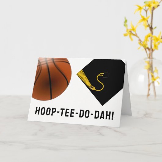 Basketball Afstuderen Kaart (Gele Bloem)