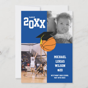 Basketball Afstuderen Sportblauw Aankondiging