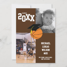 Basketball Afstuderen Sportbruine aankondiging