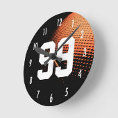 Basketball All Star Custom Number Thema Ronde Klok (Hoek)