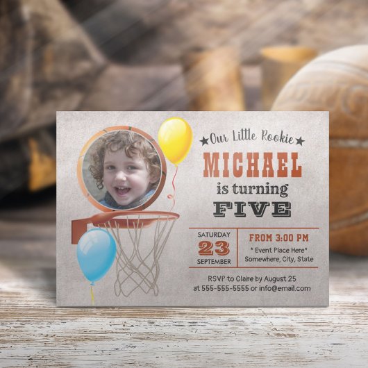 Basketball All Star Sports Theme Foto Birthday Kaart