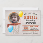 Basketball All Star Sports Theme Foto Birthday Kaart (Voorkant)