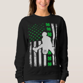 Basketball American Flag St Patricks Day Vintage I Trui