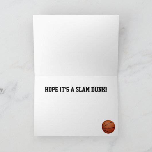 Basketball and Court Design Birthday Kaart (Binnen)